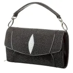 Жіночий клатч STINGRAY LEATHER 18615 з натуральної шкіри морського ската Чорний