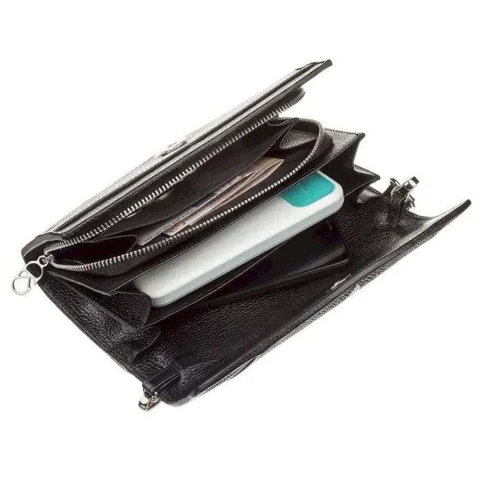 Клатч женский STINGRAY LEATHER 18615 из натуральной кожи морского ската Черный