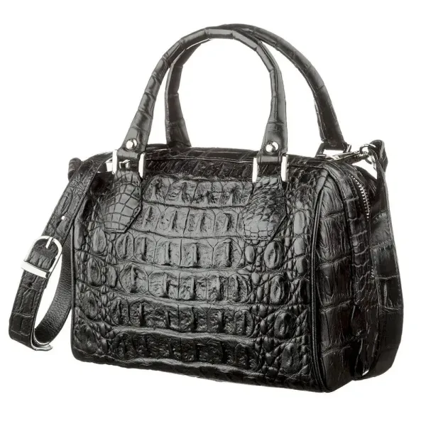Сумка жіноча CROCODILE LEATHER 18618 із натуральної шкіри крокодила Чорна