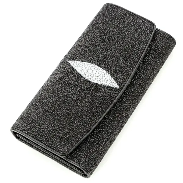 Гаманець жіночий STINGRAY LEATHER 18620 із натуральної шкіри морського ската Чорний