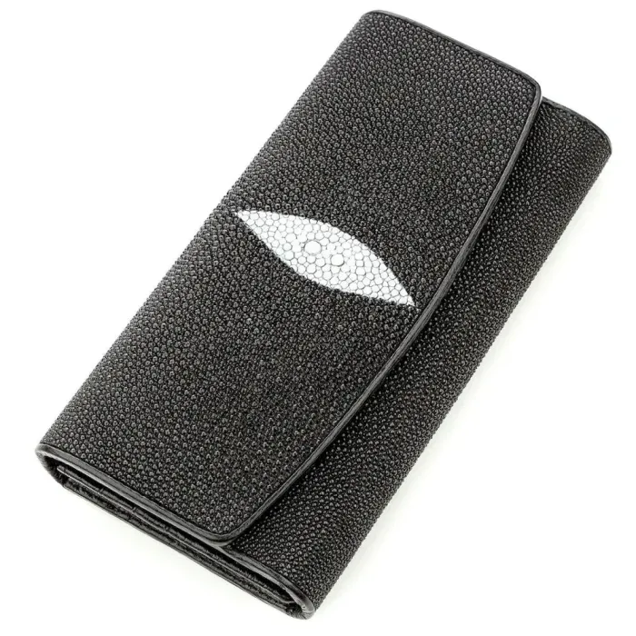 Кошелек женский STINGRAY LEATHER 18620 из натуральной кожи морского ската Черный