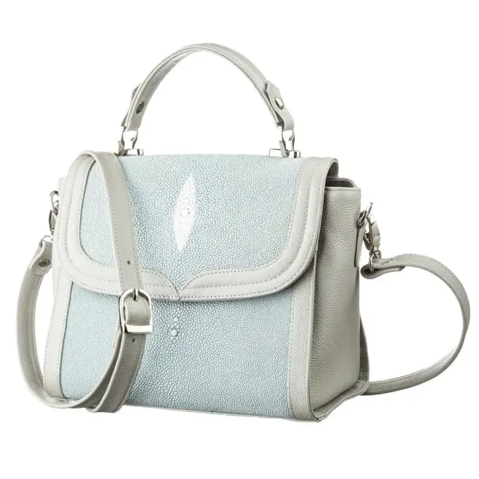 Сумка жіноча STINGRAY LEATHER 18629 із натуральної шкіри морського ската Сіра