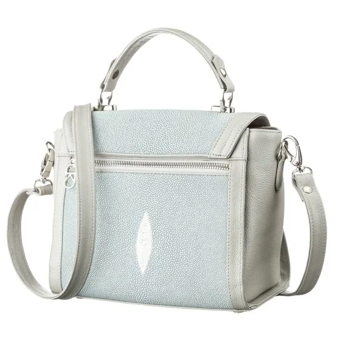 Сумка жіноча STINGRAY LEATHER 18629 із натуральної шкіри морського ската Сіра