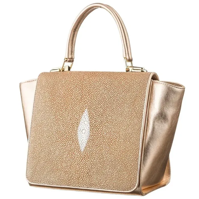 Сумка жіноча STINGRAY LEATHER 18630 із натуральної шкіри морського ската Золотиста
