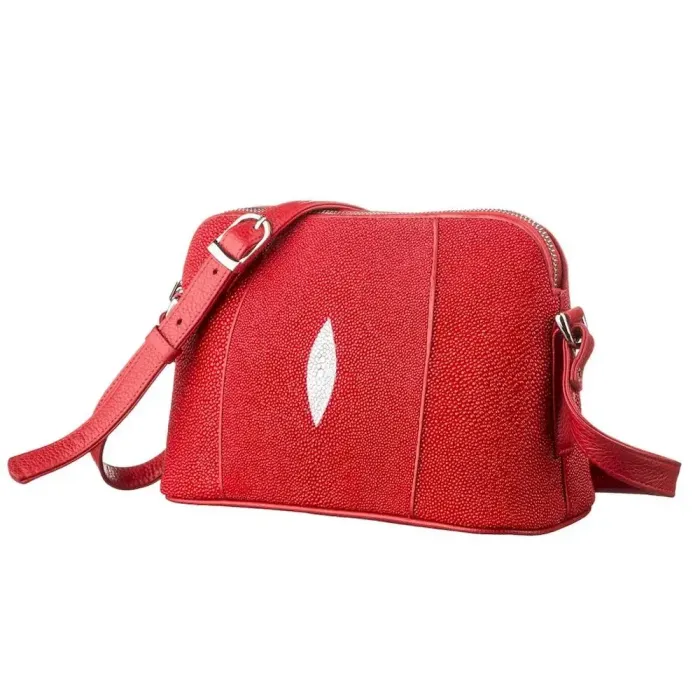 Сумка жіноча STINGRAY LEATHER 18631 із натуральної шкіри морського ската Червона