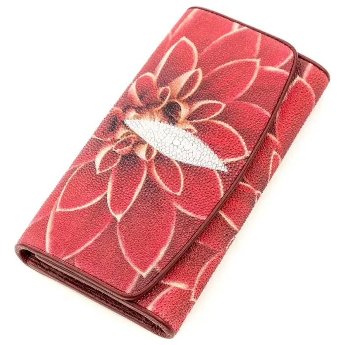 Гаманець жіночий STINGRAY LEATHER 18633 із натуральної шкіри морського ската Червоний