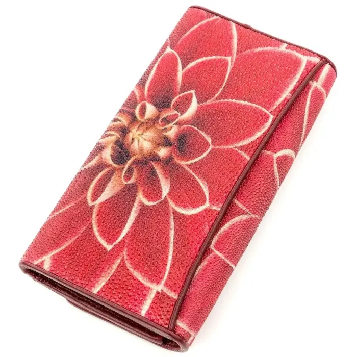 Гаманець жіночий STINGRAY LEATHER 18633 із натуральної шкіри морського ската Червоний