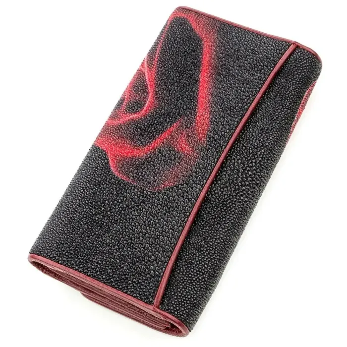 Гаманець жіночий STINGRAY LEATHER 18634 із натуральної шкіри морського ската Чорний