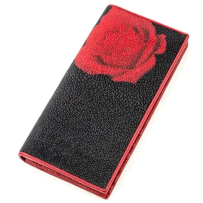 Гаманець жіночий STINGRAY LEATHER 18635 із натуральної шкіри морського ската Чорний