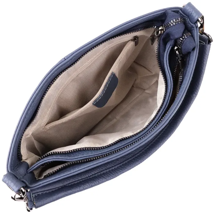 Практична жіноча сумка на два відділення з натуральної шкіри Vintage 23016 Синій