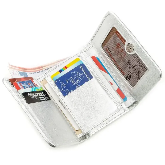 Гаманець вертикальний жіночий STINGRAY LEATHER 18636 із натуральної шкіри морського скату Сріблястий