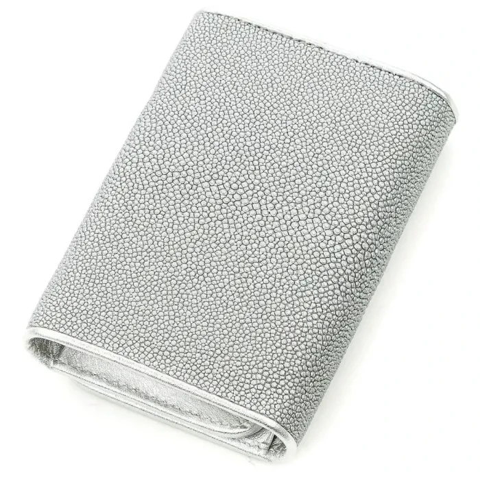 Гаманець вертикальний жіночий STINGRAY LEATHER 18636 із натуральної шкіри морського скату Сріблястий