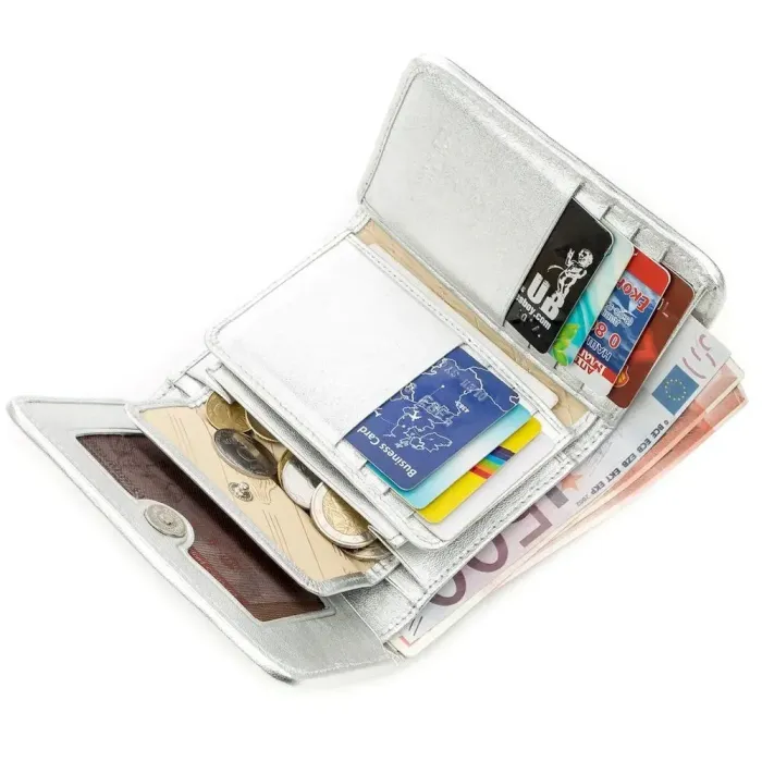 Гаманець вертикальний жіночий STINGRAY LEATHER 18636 із натуральної шкіри морського скату Сріблястий