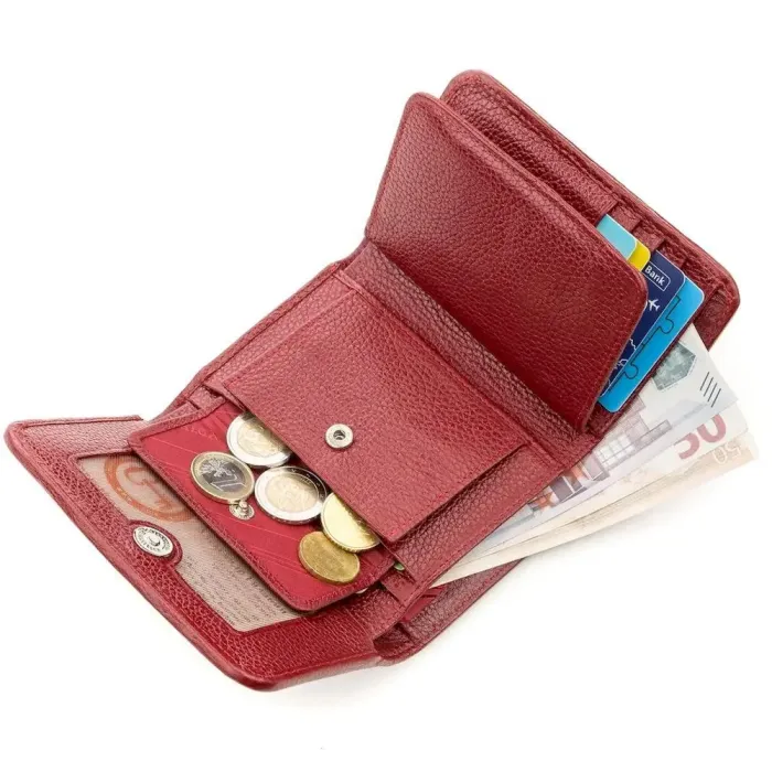 Гаманець вертикальний жіночий STINGRAY LEATHER 18637 із натуральної шкіри морського ската Бордовий