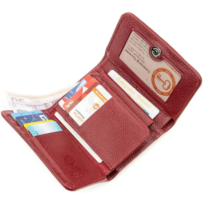 Гаманець вертикальний жіночий STINGRAY LEATHER 18637 із натуральної шкіри морського ската Бордовий