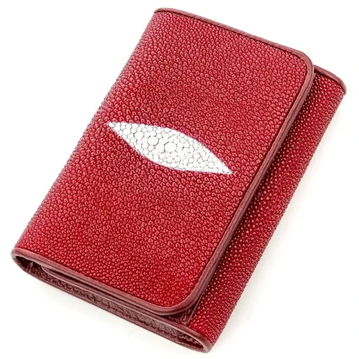Гаманець вертикальний жіночий STINGRAY LEATHER 18637 із натуральної шкіри морського ската Бордовий