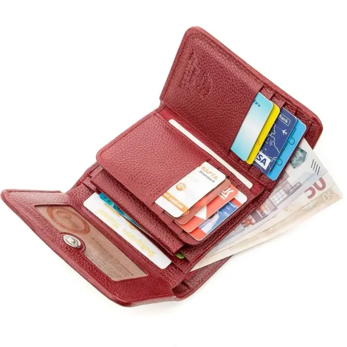 Гаманець вертикальний жіночий STINGRAY LEATHER 18637 із натуральної шкіри морського ската Бордовий