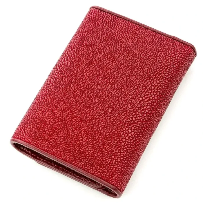 Гаманець вертикальний жіночий STINGRAY LEATHER 18637 із натуральної шкіри морського ската Бордовий