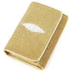 Вертикальний жіночий гаманець STINGRAY LEATHER 18639 із натуральної шкіри морського ската Золотистий