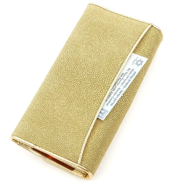 Гаманець жіночий STINGRAY LEATHER 18640 із натуральної шкіри морського ската Золотистий