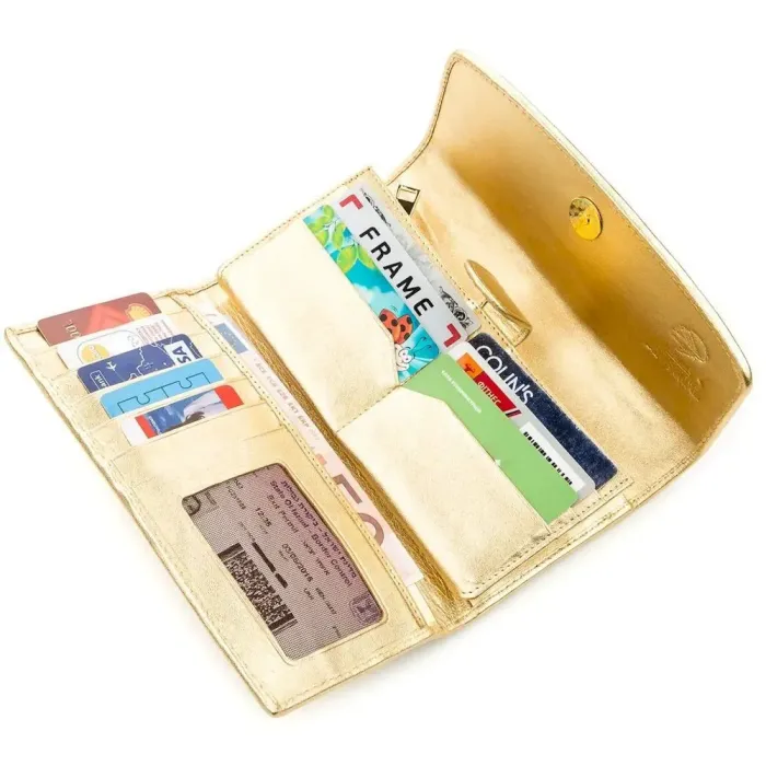 Гаманець жіночий STINGRAY LEATHER 18640 із натуральної шкіри морського ската Золотистий