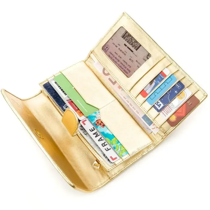 Гаманець жіночий STINGRAY LEATHER 18640 із натуральної шкіри морського ската Золотистий