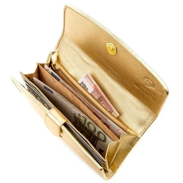 Гаманець жіночий STINGRAY LEATHER 18640 із натуральної шкіри морського ската Золотистий