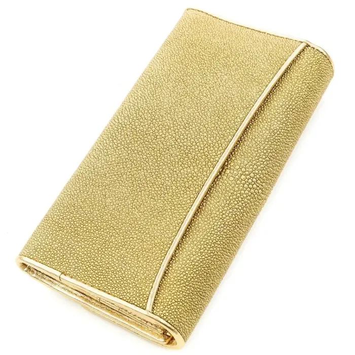 Гаманець жіночий STINGRAY LEATHER 18640 із натуральної шкіри морського ската Золотистий