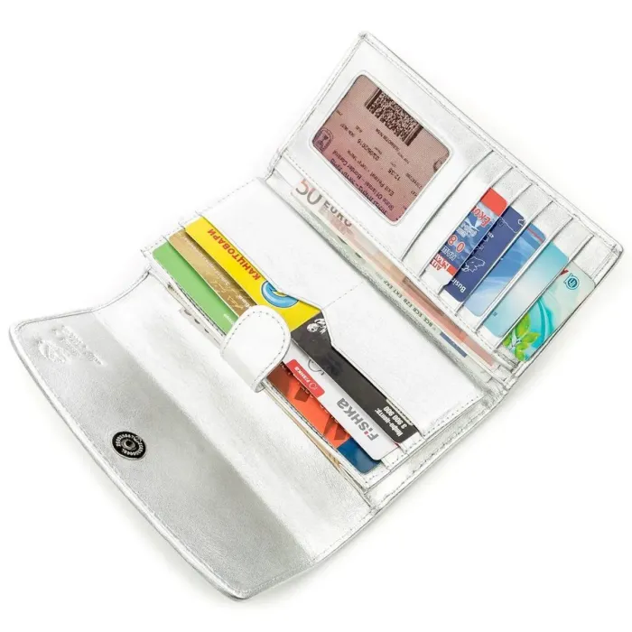 Вертикальний жіночий гаманець STINGRAY LEATHER 18641 із натуральної шкіри морського ската Сірий