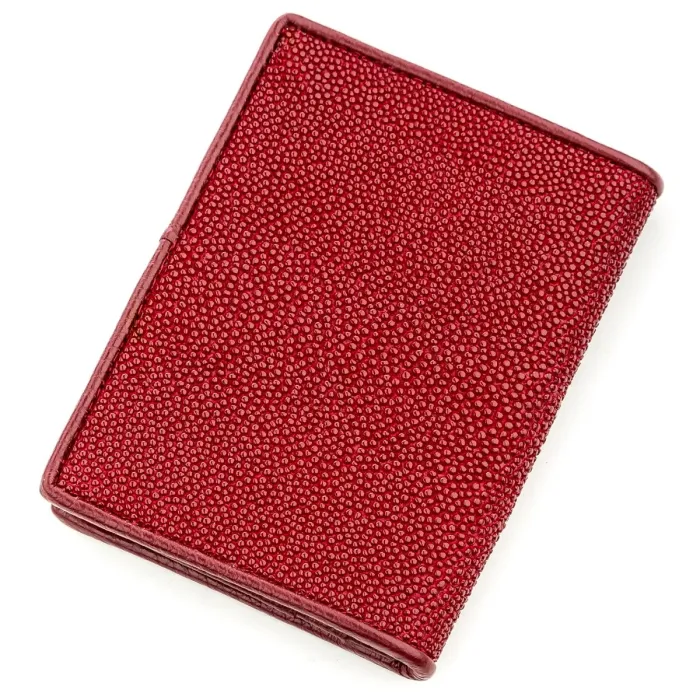 Кредитниця STINGRAY LEATHER 18644 з натуральної шкіри морського ската Бордовий