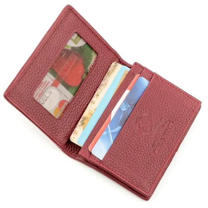 Кредитниця STINGRAY LEATHER 18644 з натуральної шкіри морського ската Бордовий