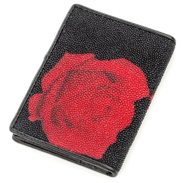 Кредитниця STINGRAY LEATHER 18645 із натуральної шкіри морського скату Чорна
