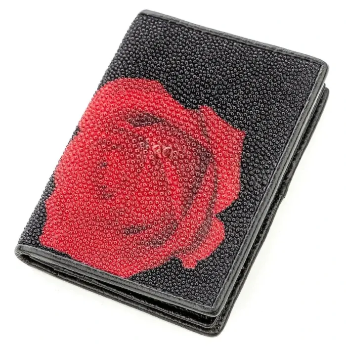 Кредитниця STINGRAY LEATHER 18645 із натуральної шкіри морського скату Чорна