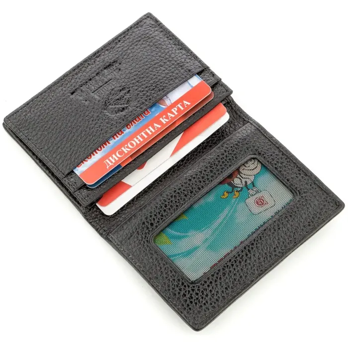Кредитниця STINGRAY LEATHER 18645 із натуральної шкіри морського скату Чорна