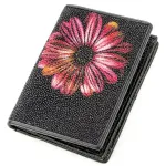 Кредитниця STINGRAY LEATHER 18646 із натуральної шкіри морського скату Чорна