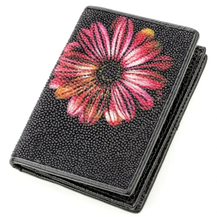 Кредитниця STINGRAY LEATHER 18646 із натуральної шкіри морського скату Чорна
