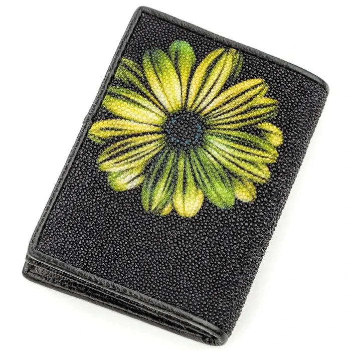 Кредитниця STINGRAY LEATHER 18647 із натуральної шкіри морського скату Чорна