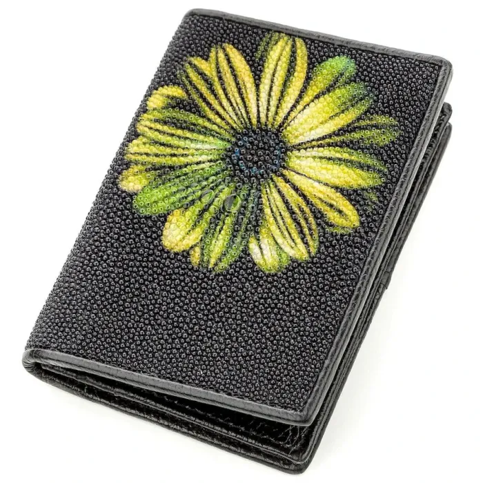Кредитниця STINGRAY LEATHER 18647 із натуральної шкіри морського скату Чорна