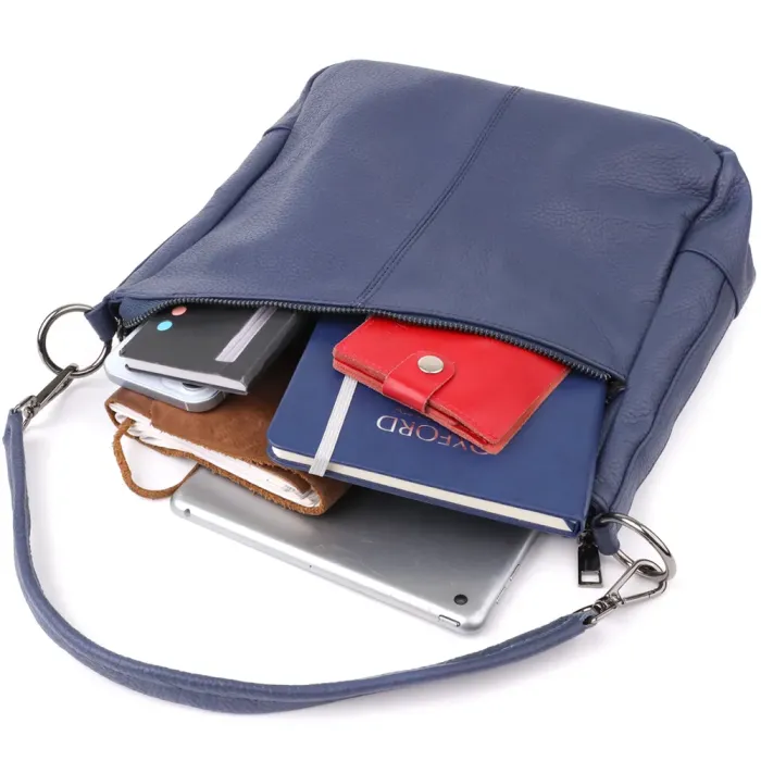 Сумка для жінок на два відділення з натуральної шкіри Vintage 23013 Синій