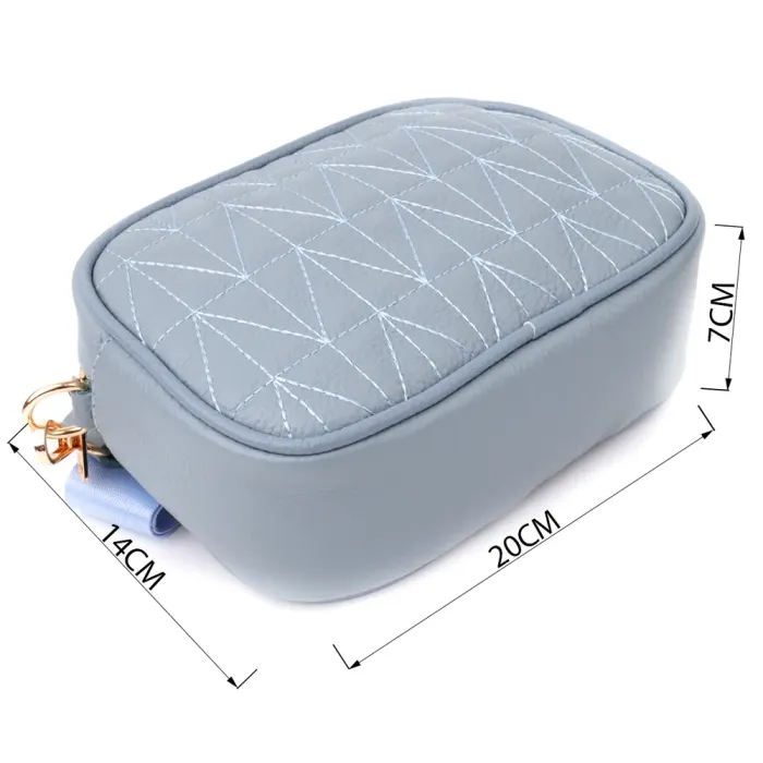 Незвичайна сумка жіноча на кожен день з натуральної шкіри Vintage 22902 Сіро-блакитний