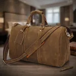 Сумка дорожня Vintage 14050 з вінтажній шкіри Коричнева