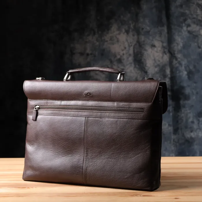 Стильна чоловіча сумка для ноутбука з натуральної шкіри Tony Perotti 20903_1 (9514 moro) Коричневий