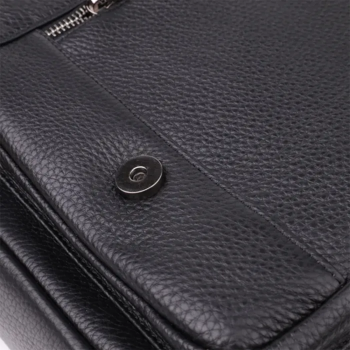 Місткий портфель для чоловіків з натуральної шкіри Vintage 23043 Чорний