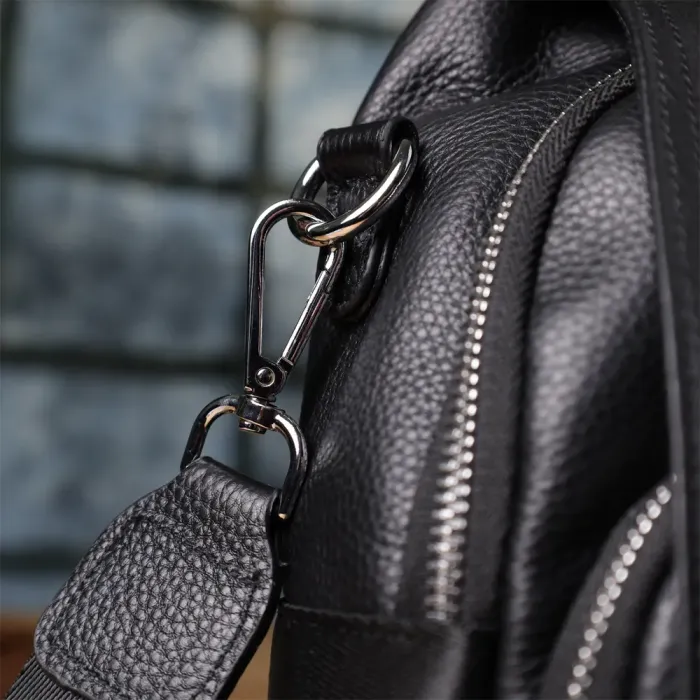 Стильний жіночий рюкзак з натуральної шкіри Vintage 23056 Чорний