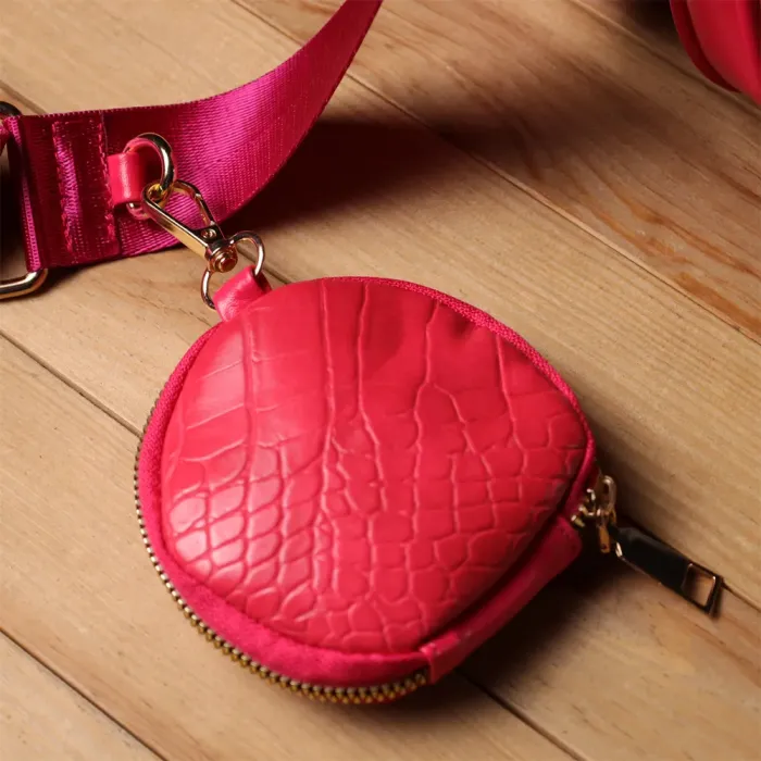 Жіночий зручний подвійний клатч із екошкіри Vintage 15136 Рожевий