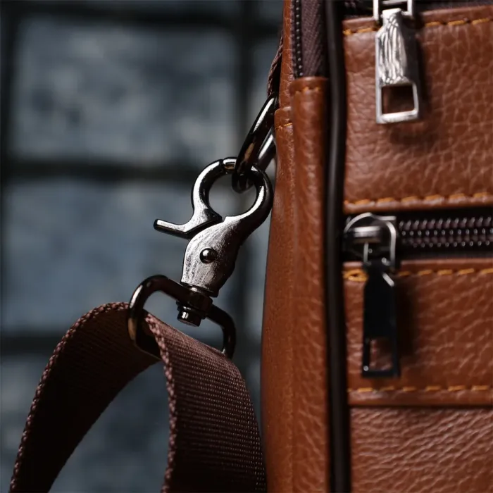 Зручна чоловіча сумка з ручкою для перенесення в руці з натуральної шкіри Vintage 23025 Світло-коричневий