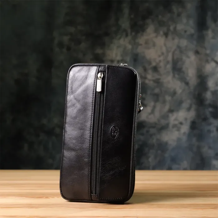 Місткий чоловічий клатч з гладкої натуральної шкіри Tony Perotti 20858_1 (9405 nero) Чорний