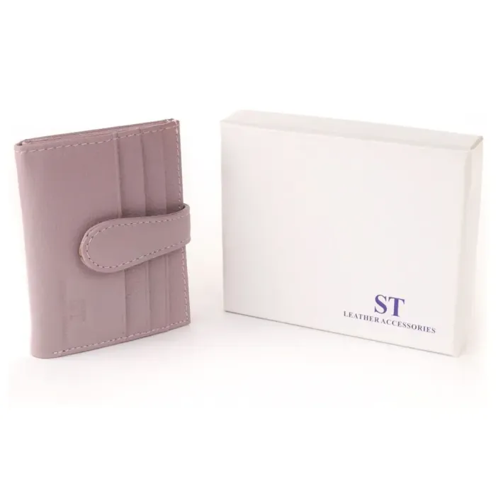 Кошелек-визитница на хлястике с кнопкой женский ST Leather 19230 Лиловый