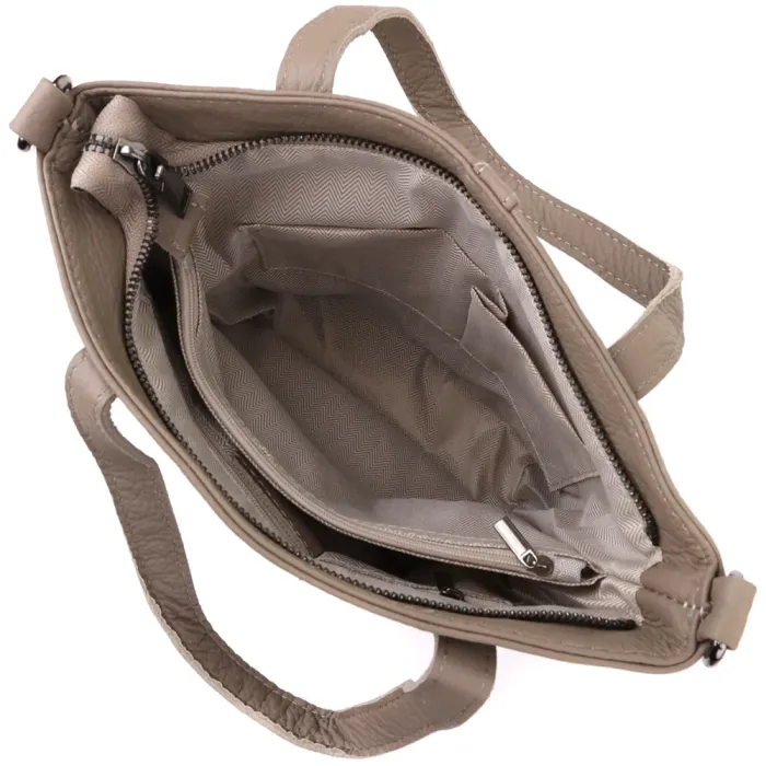 Зручна сумка жіноча з ручками з натуральної шкіри Vintage 22996 Сірий