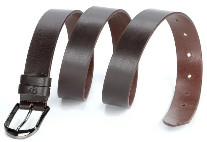 Стильний шкіряний ремінь італійської якості GRANDE PELLE 00770 Коричневий